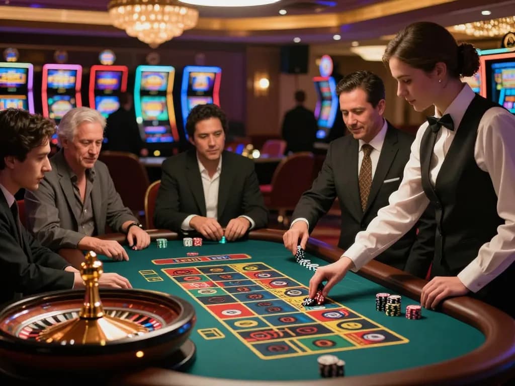 Pemain Dewi999 dengan antusias memasang taruhan di meja roulette, menampilkan kegembiraan permainan kasino.