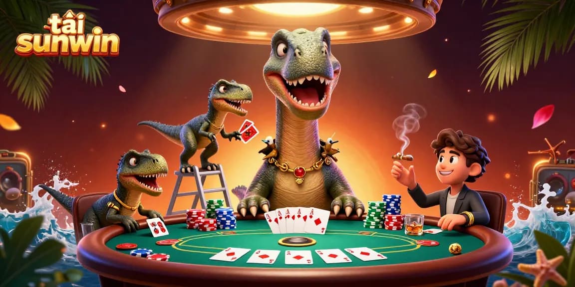 Play poker with a brontosaurus while discovering tải sunwin in a vibrant casino scene.
