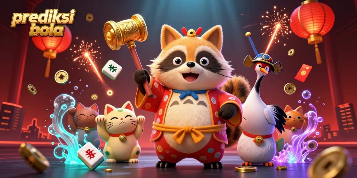 Experience the thrill of sports betting with prediksi bola illustrated through a vibrant 3D cartoon scene.
