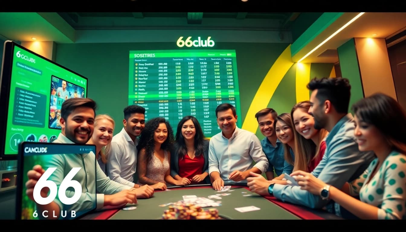 Exciting online betting experience at 66club with diverse players enjoying various games.