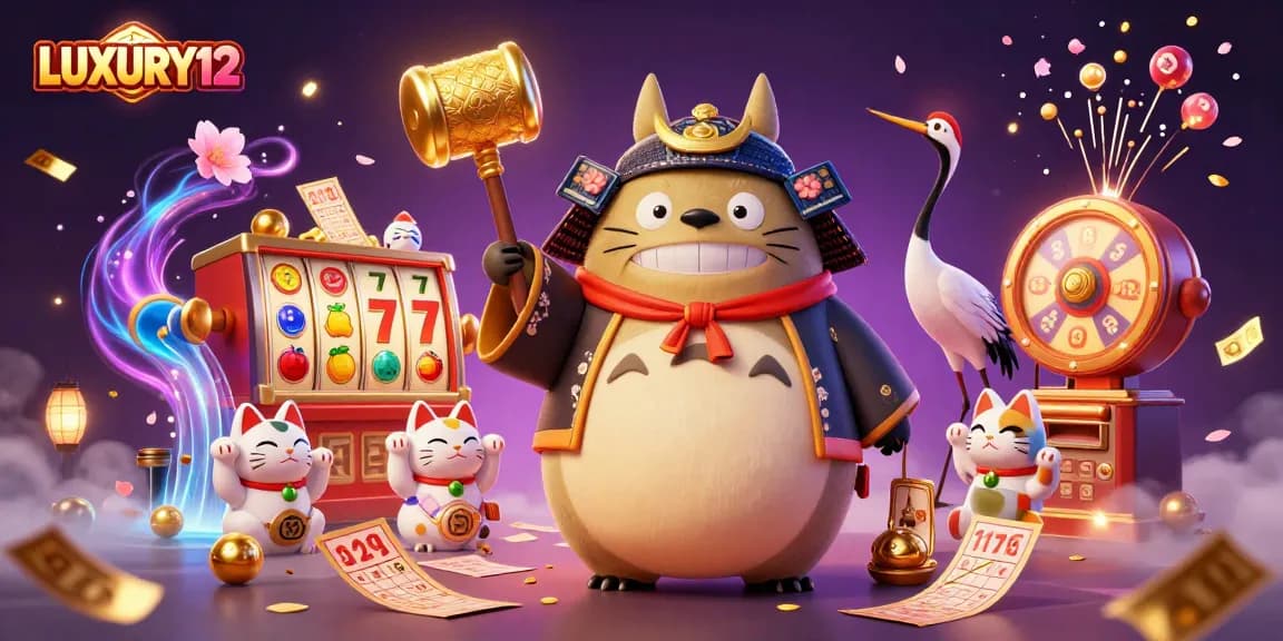 LUXURY12 thrills players with lively 3D cartoon casino animation showcasing joyful characters and slot game elements.