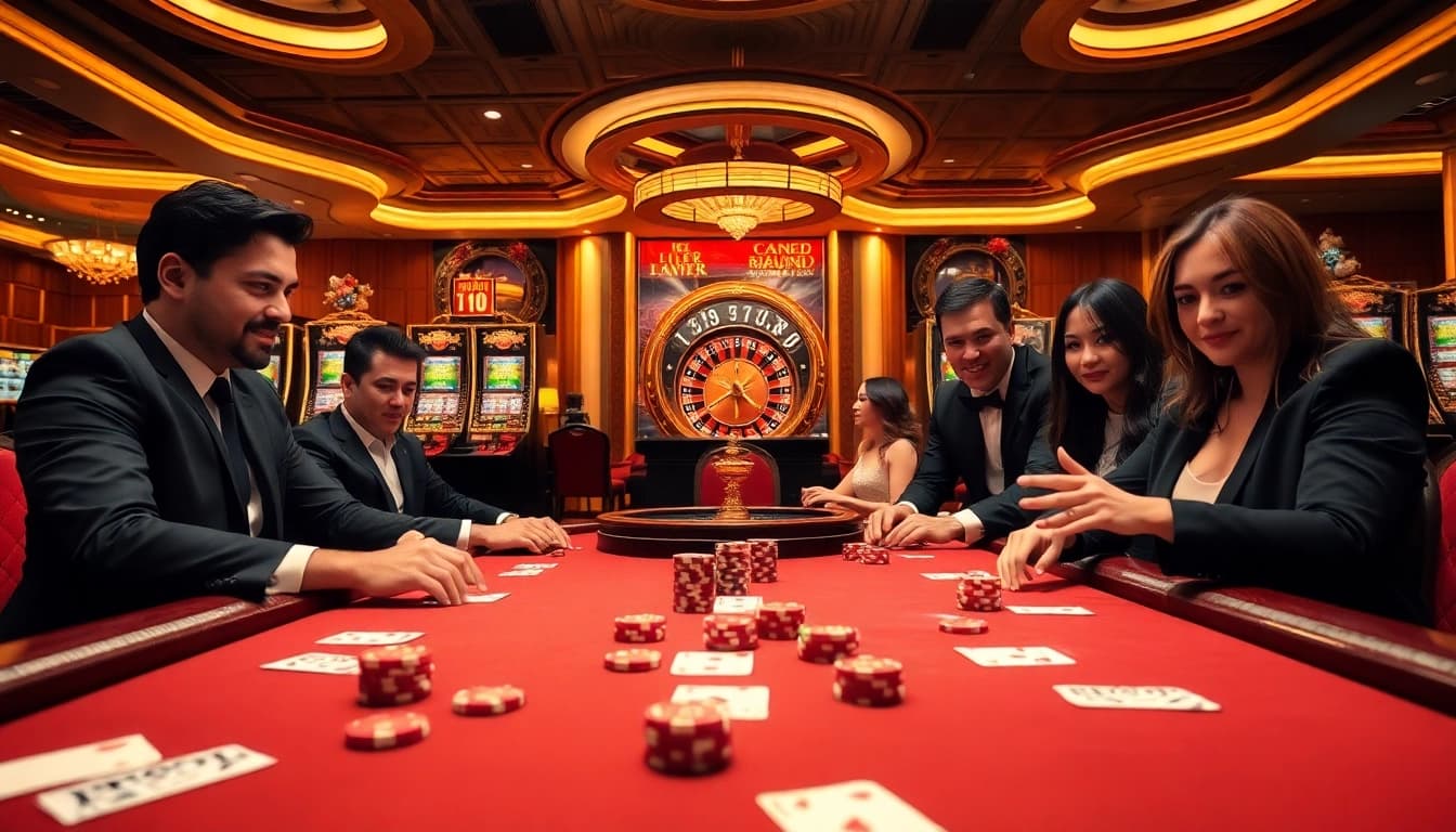 Experience high-stakes action at the poker table with https://hitclub9.us.com/, featuring vibrant chips and cards.