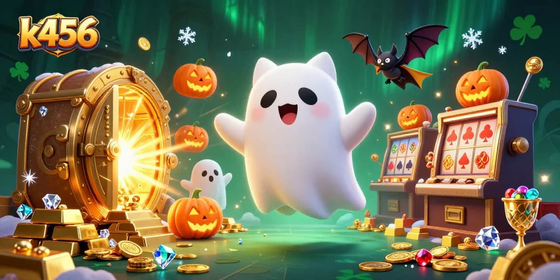 O k456 oferece uma experiência de cassino única com jogos e bônus atraentes, capturada em uma ilustração vibrante.