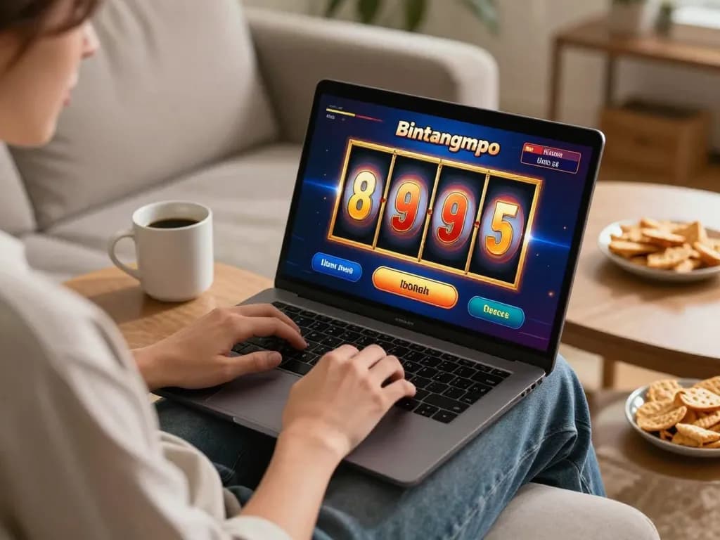 Pengguna Bintangmpo terlibat dalam permainan slot online dari rumah dengan pengaturan yang nyaman