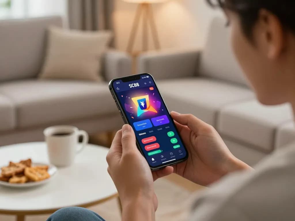 Engaging user placing bets on the SC88 app from a cozy home setting