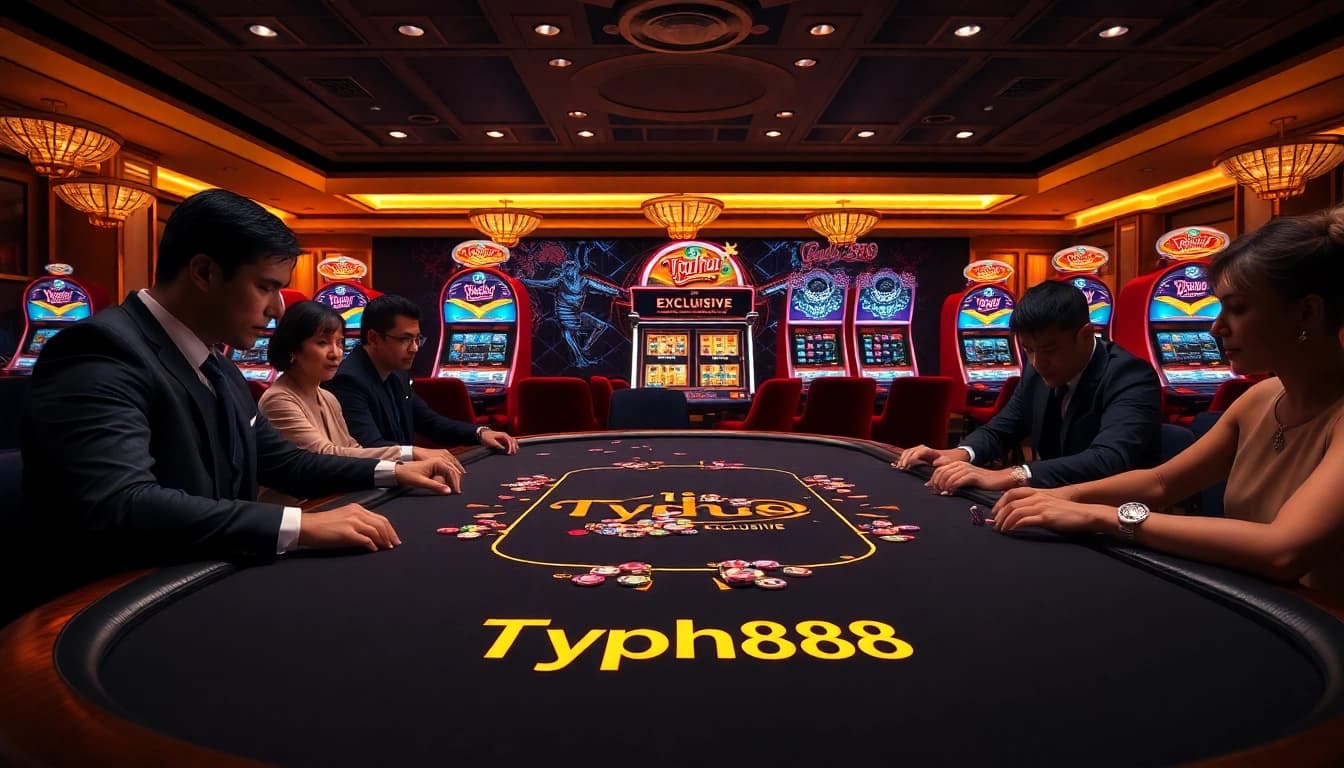 Experience the thrill of gambling at Typhu88's luxurious casino tables.