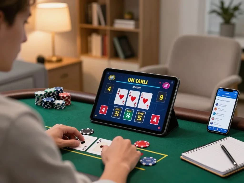 Engaging in blackjack gameplay on tablet to win at 789 online casino.