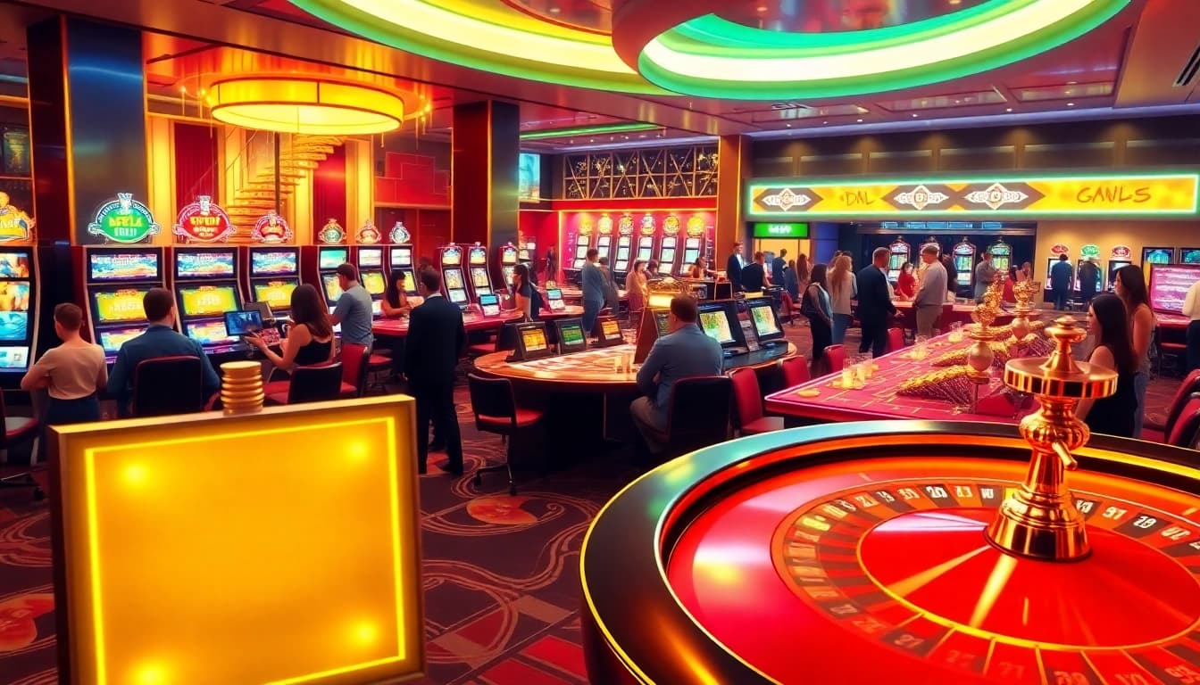 Experience the thrill of the citinow casino with lively gaming tables and energetic players.