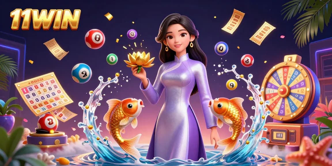 Experience exciting lottery action at 11WIN with vibrant colors and dynamic elements in a captivating scene.