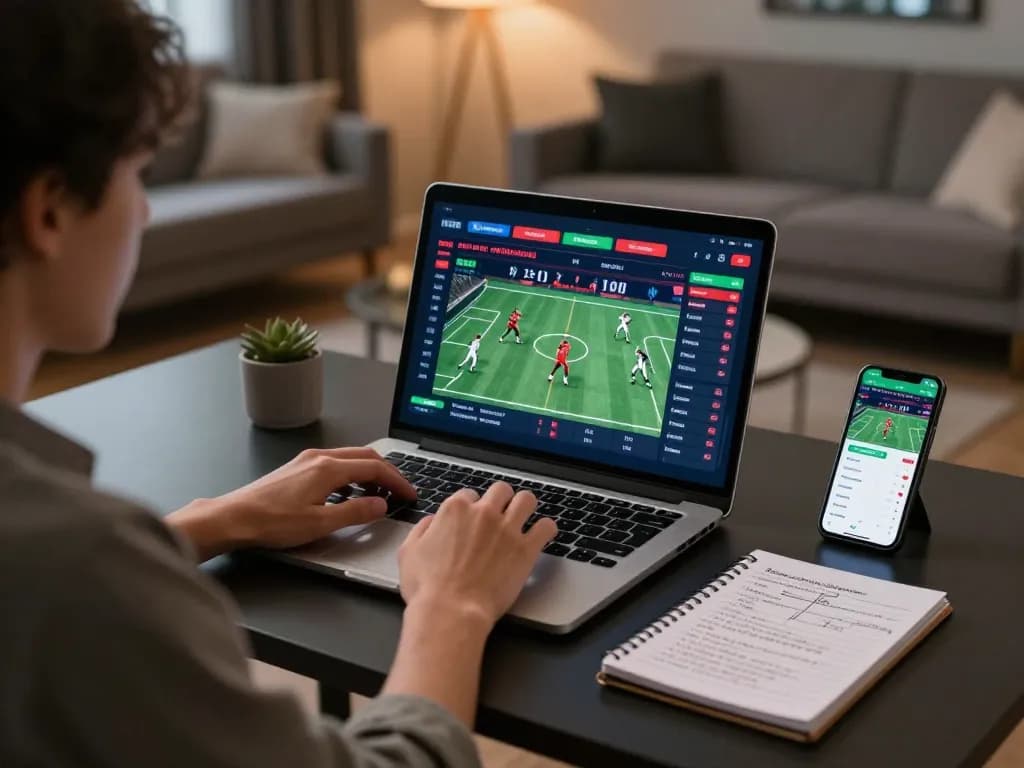 uu88 user engaging in online sports betting strategy session from home while managing stakes