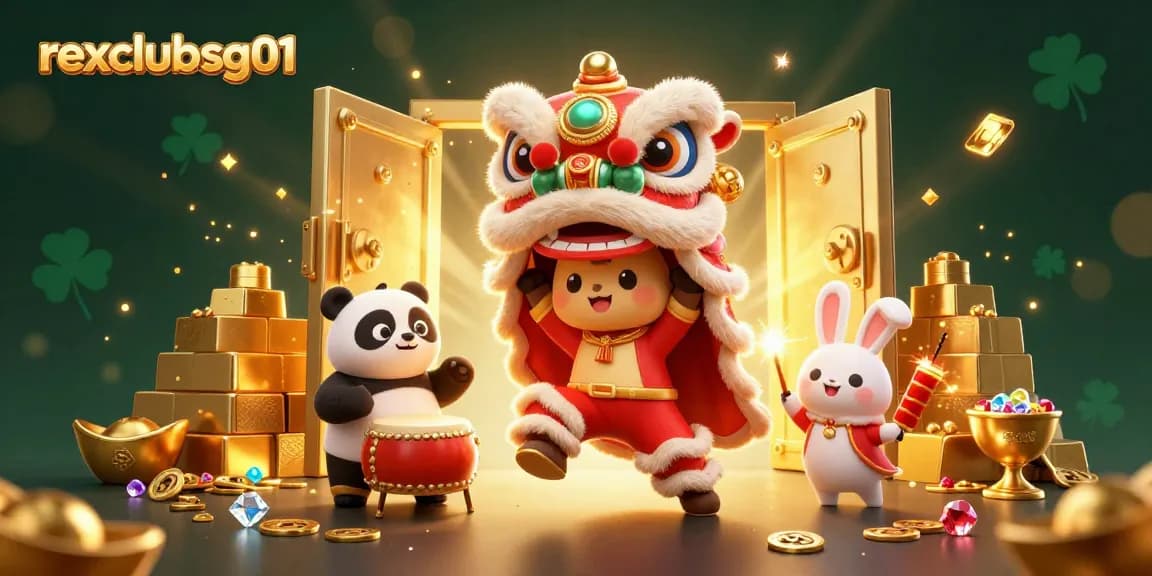 Maximize your winnings with rexclubsg01's vibrant promotional scene featuring free credit offers!