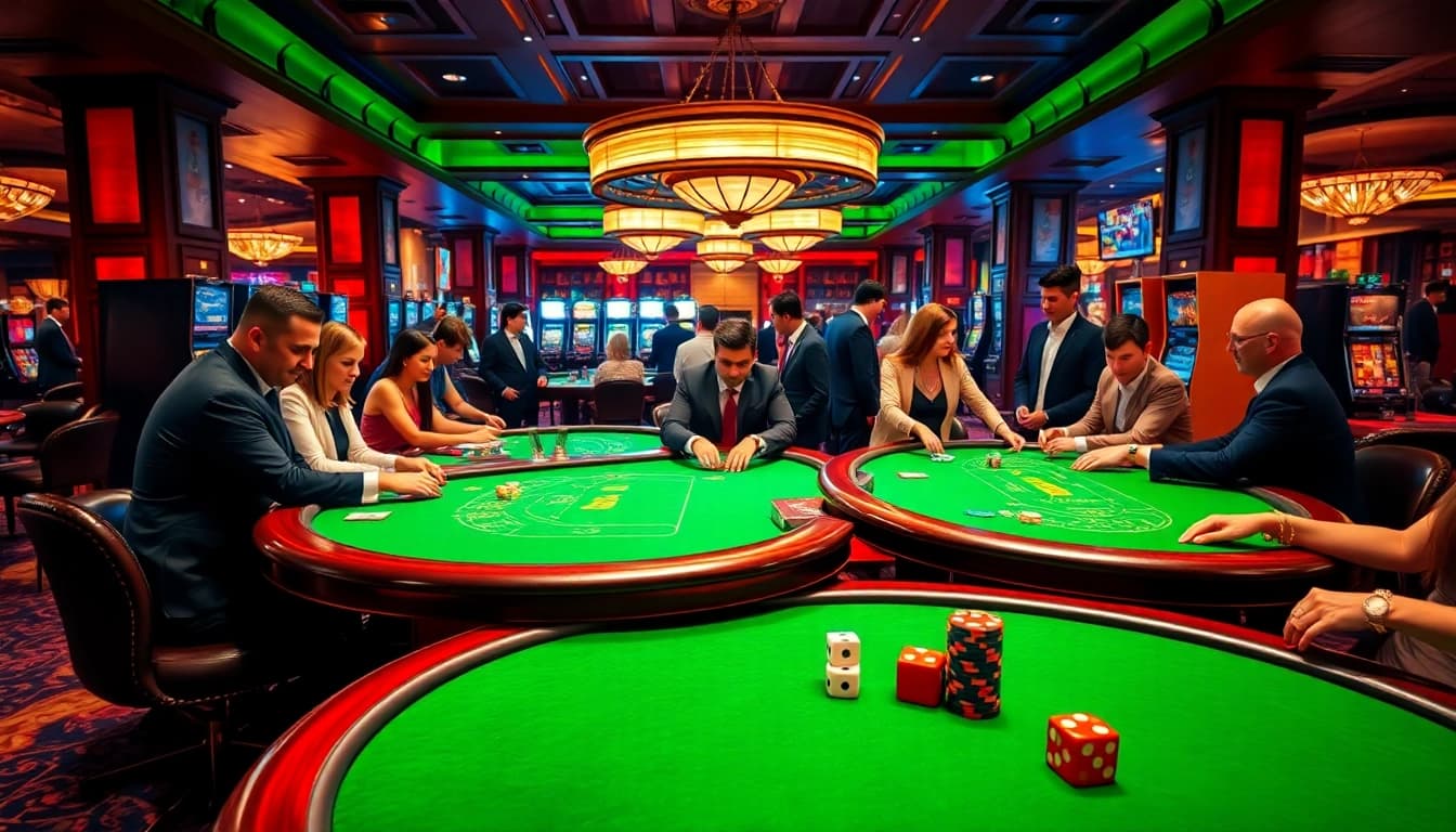 Experience the thrill of gambling at https://rr88.gratis/ with vibrant casino tables and excited players.