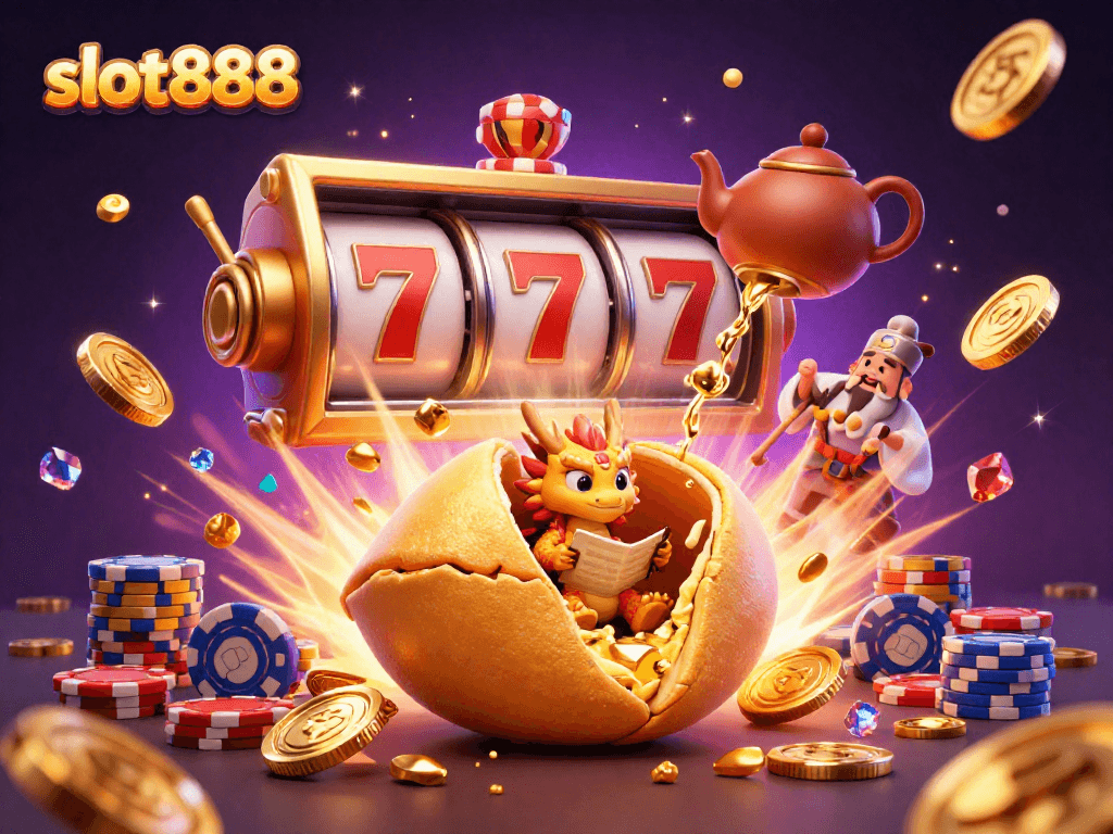Menangkan jackpot di slot888 dengan gulungan mesin slot penuh keberuntungan dan koin emas bertebaran.