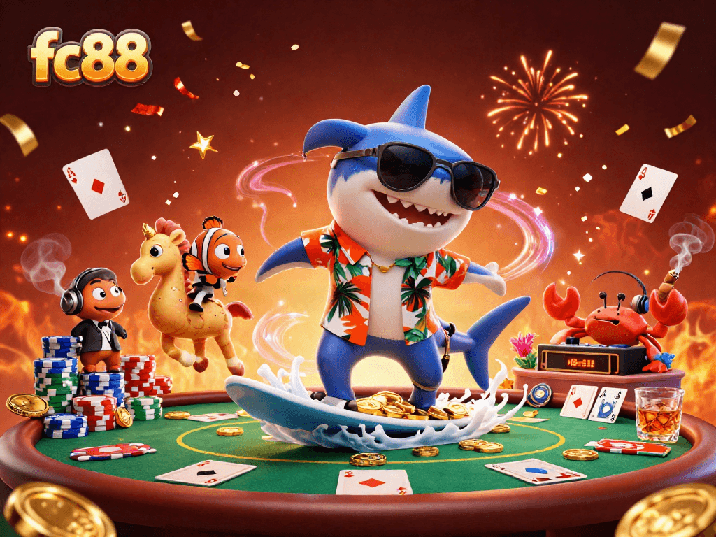 Khám phá không gian sôi động của fc88 với cá mập và những chi tiết casino hấp dẫn.