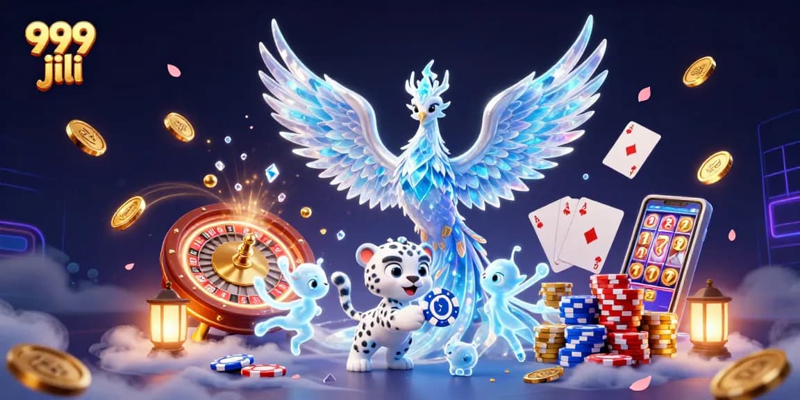 Engage in the thrilling world of 999 jili with a vibrant 3D casino scene featuring colorful characters and dynamic game elements.