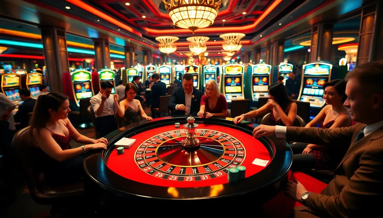 Experience thrilling gaming at SODO66 casino with vibrant tables and lively players.