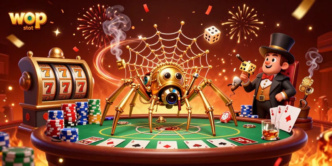 Experience thrilling gameplay with wop slot in this vibrant casino scene.