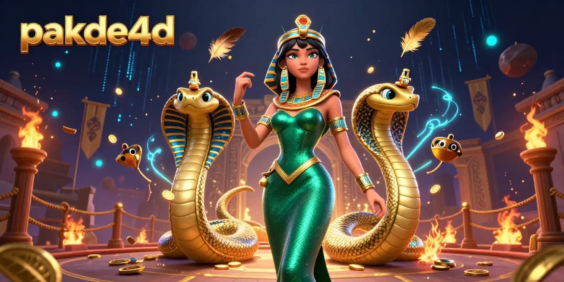 Play on pakde4d with a dazzling heroine, golden cobra, and vibrant casino elements.