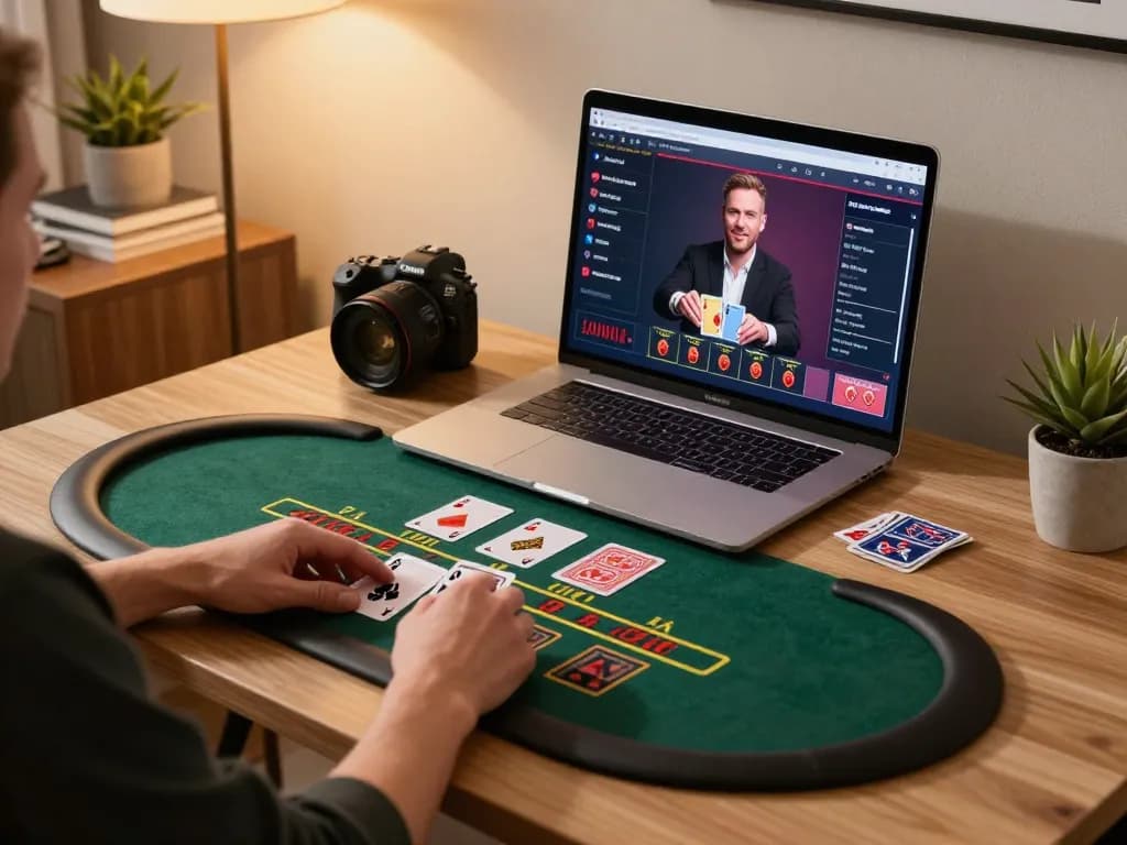 Engaging in live dealer blackjack on RR88 from a cozy gaming setup