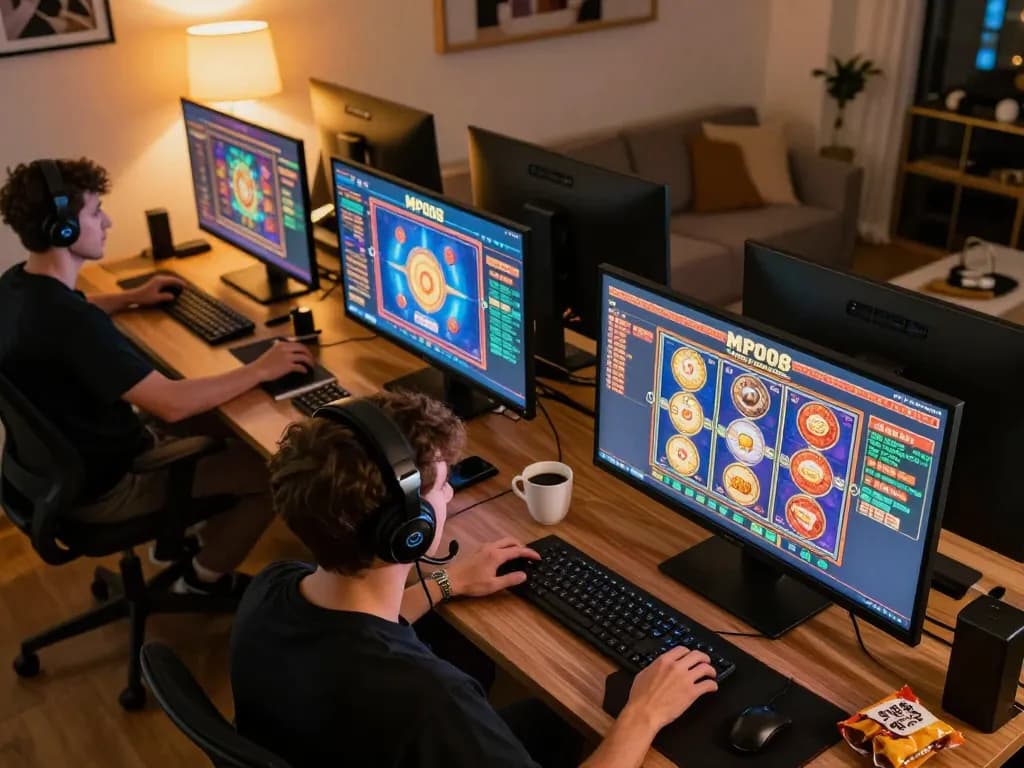 MPO08 user enjoying interactive gameplay on multiple screens, showcasing online casino experiences