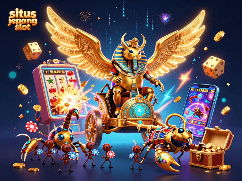 Experience thrilling gameplay at situs jepang slot with a rich 3D casino scene full of excitement.