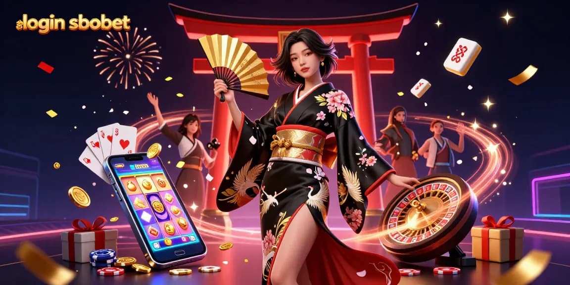 Experience thrilling gameplay with login sbobet showcased in this vibrant 3D casino illustration featuring dynamic elements.