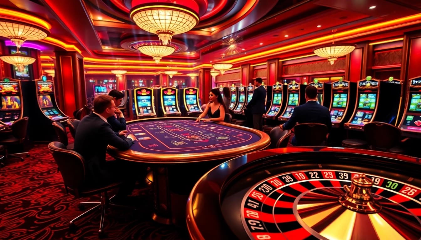 Experience high-stakes gaming at 33win68 with vibrant casino tables and glamorous players.