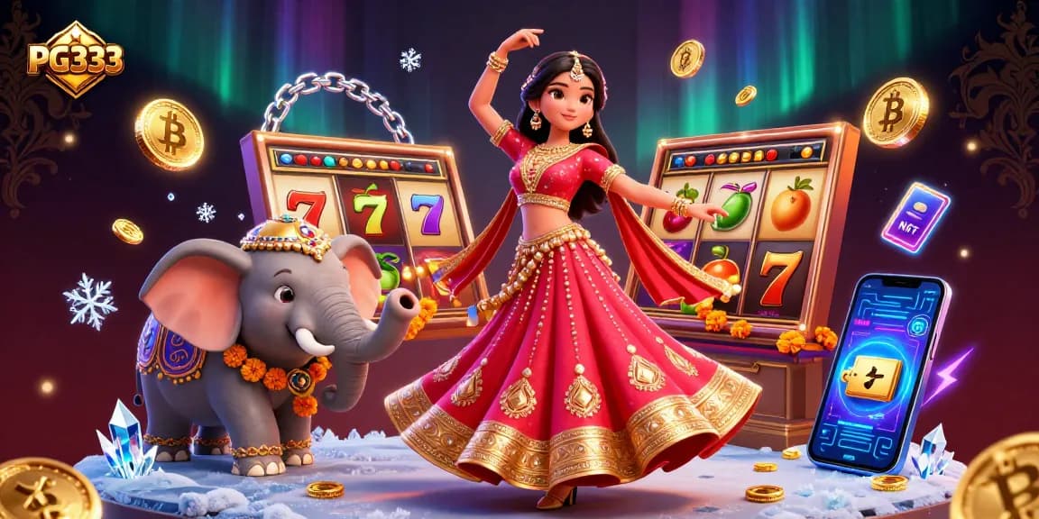 Spin the reels and win with PG333 in this vibrant online casino illustration.