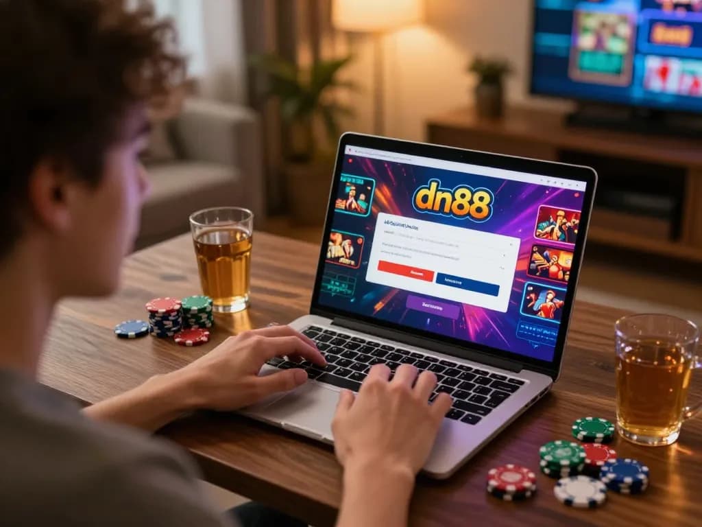Engaging home gaming scene at dn88 showcasing exciting online casino experience.