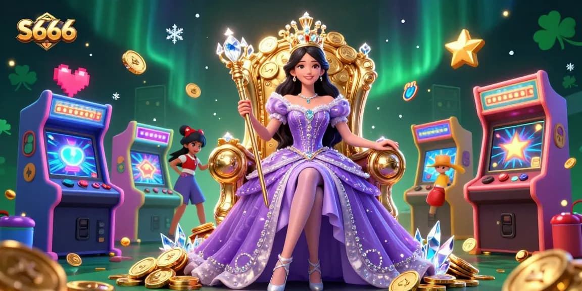 S666 enhances your gameplay with a magical casino atmosphere featuring a glamorous princess and dynamic gaming elements.