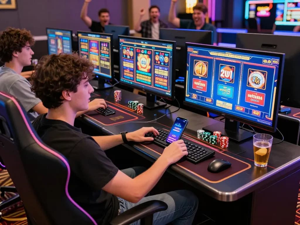 Engaged player using sultan88 app in lively online gambling setup.