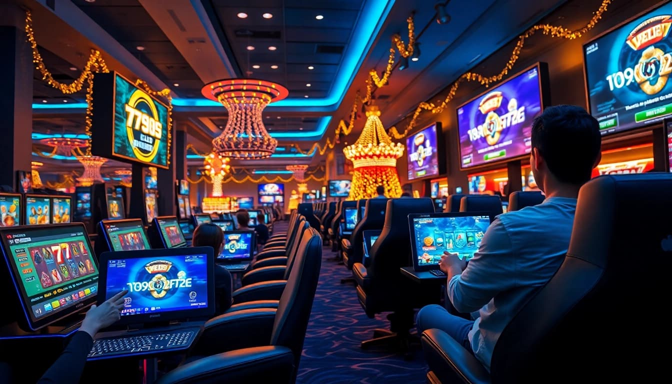 Vibrant gaming scene at 789club with players engaging in various exciting games.