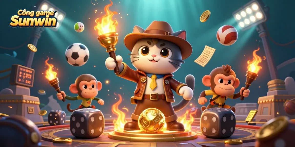 Join the thrilling Cổng game Sunwin adventure with an explorer cat and monkey as they uncover treasures.