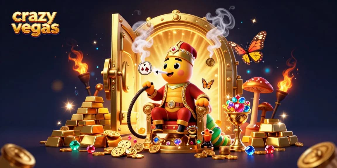 Experience the thrilling world of crazyvegas: a vibrant 3D illustration of a whimsical casino adventure.
