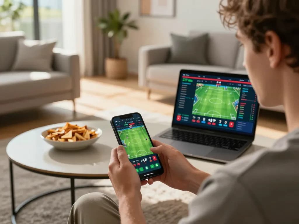 SIN88 player enjoying sports betting on mobile, engaged in thrilling online gaming experience