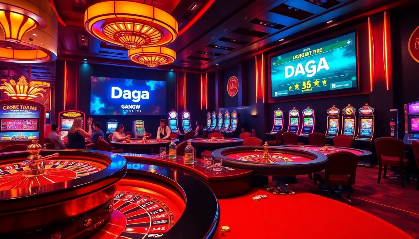 Daga players experiencing high-stakes gambling at a vibrant casino table.