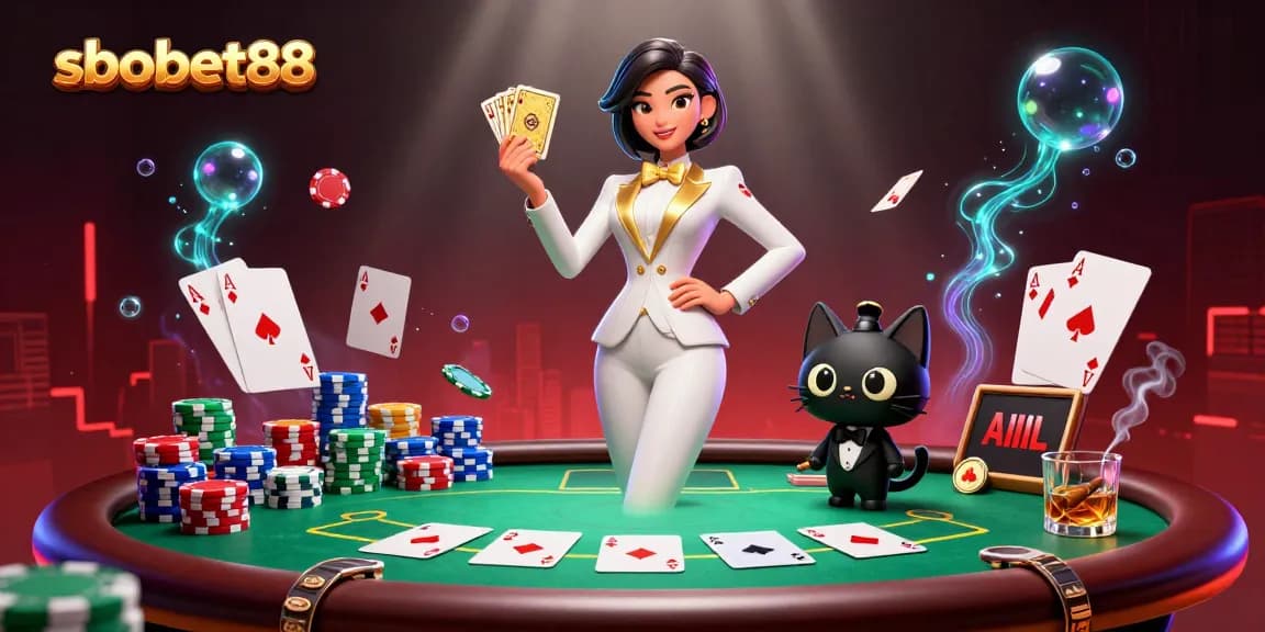 Experience thrilling betting action with sbobet88 at a vibrant casino scene featuring dynamic characters.