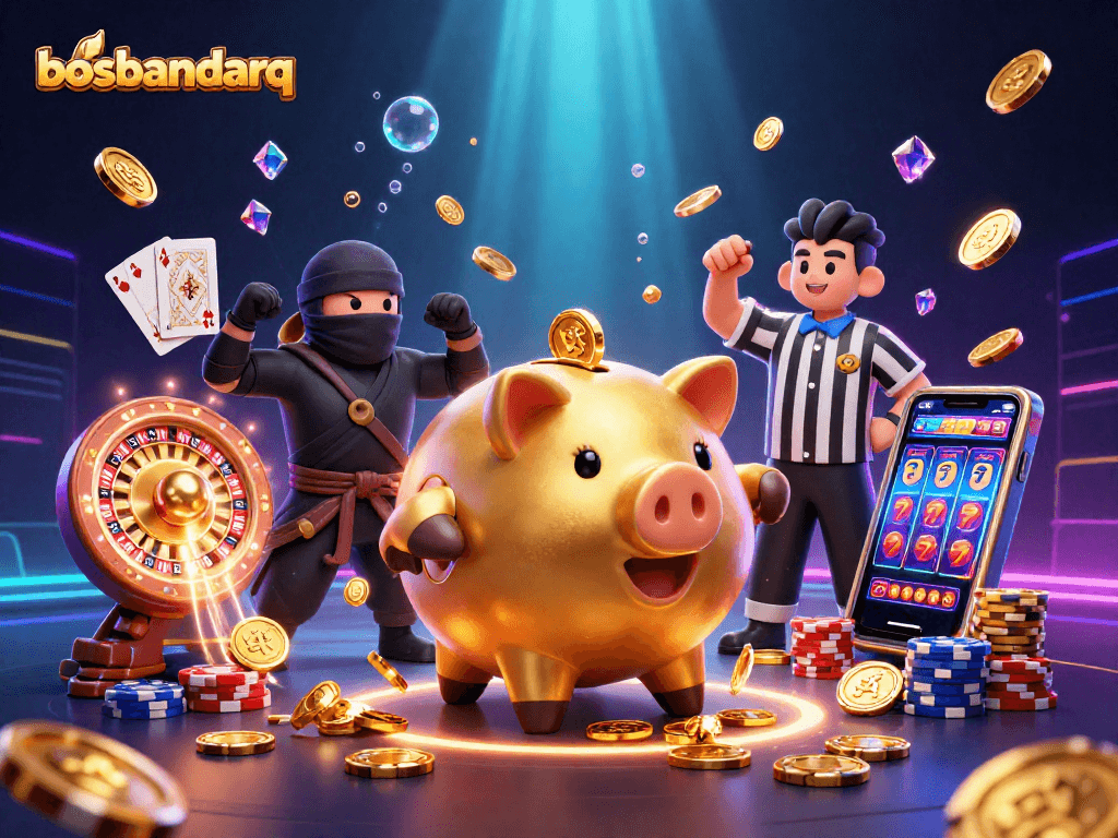 Experience thrilling gameplay at bosbandarq with dynamic card games and cascading coins.