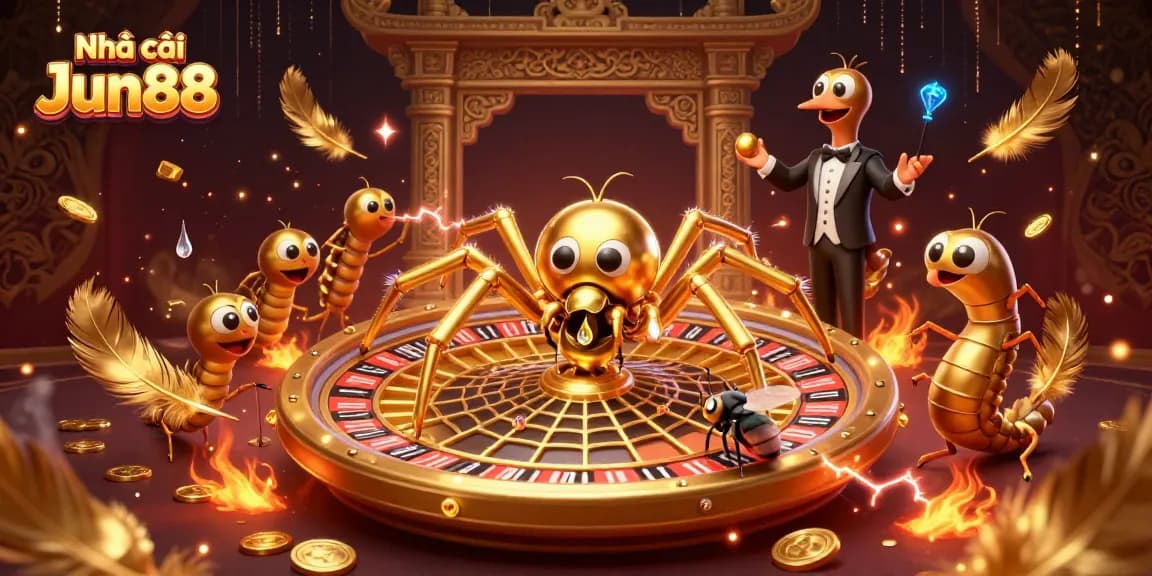 Engage in the vibrant world of Nhà cái Jun88, where golden webs of chances unfold in thrilling casino action.