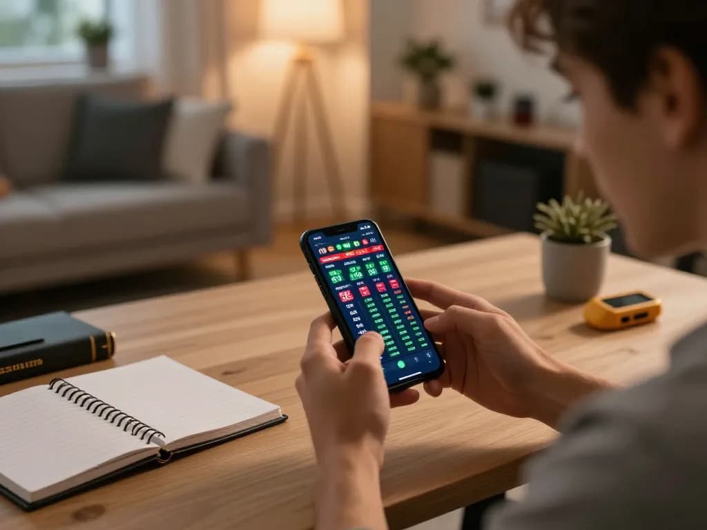 Engaging in live betting on bong99, a smartphone showcases real-time odds in a cozy home office