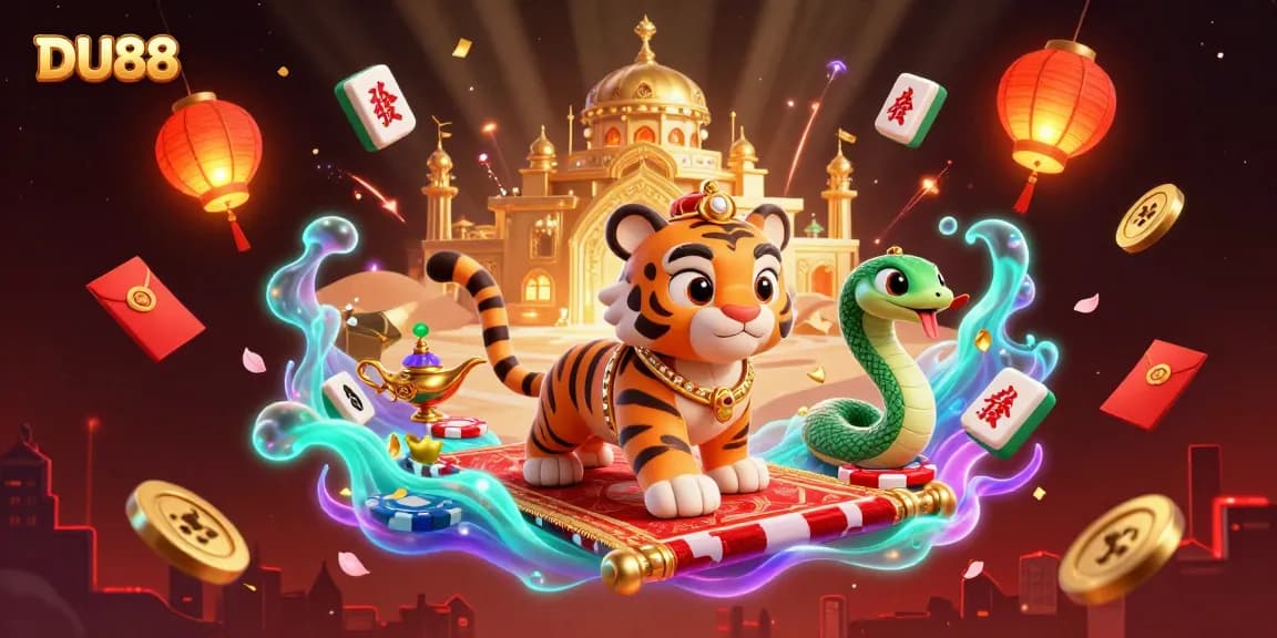 Experience thrilling gaming adventures and win big at DU88 with vibrant casino illustrations.