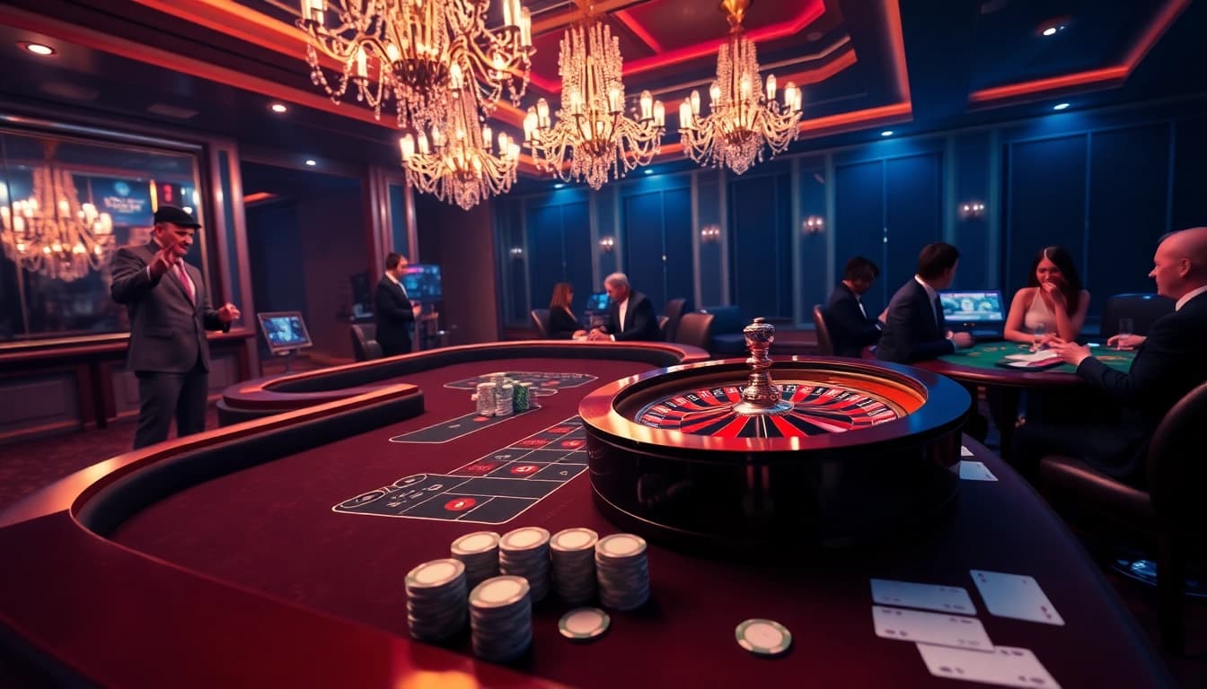 Exciting gameplay at SODO66 casino with players placing bets at a roulette table.