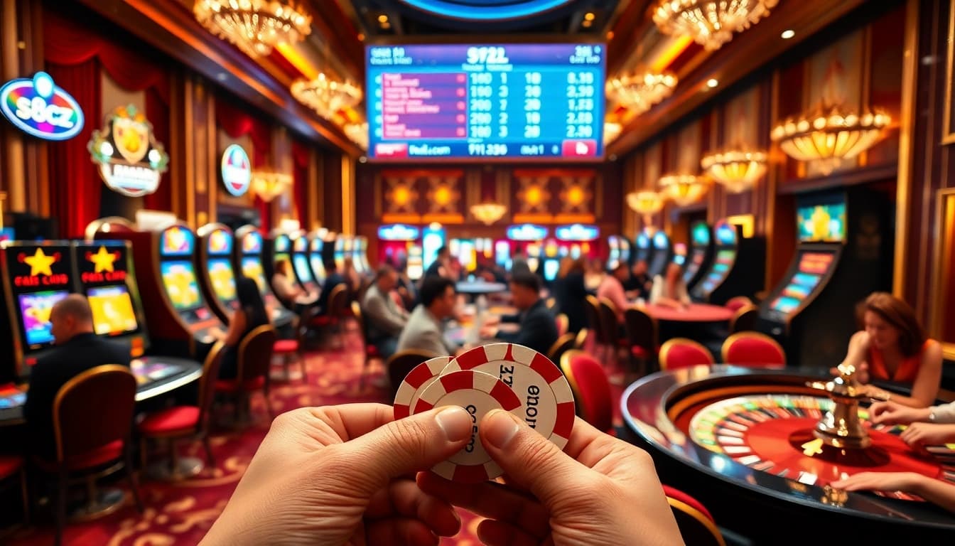 Experience thrilling wins at s8cz.com with vibrant poker chips and authentic casino excitement.