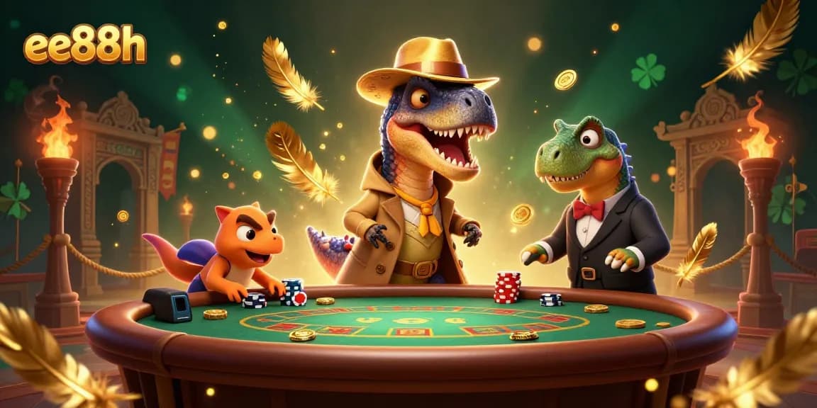 Engage in thrilling gameplay at ee88h with cartoon characters in a vibrant casino scene.