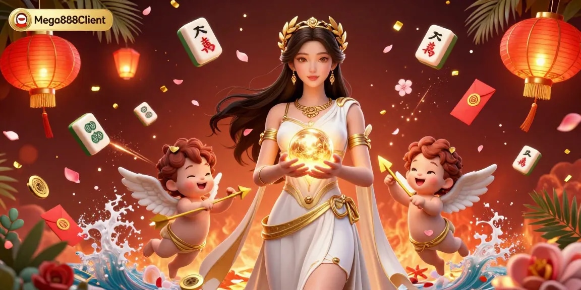 Engage with the Mega888Client and experience thrilling online gaming with this captivating illustration.