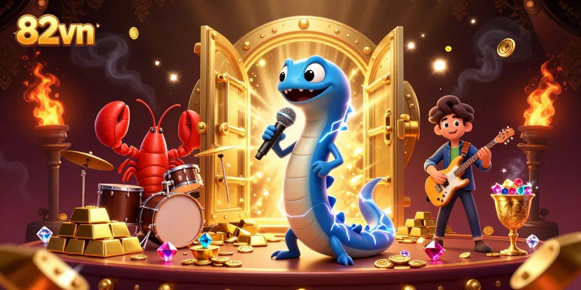 Experience thrilling wins with 82vn, where electric eels DJ alongside lobster drummers in a colorful underwater casino.
