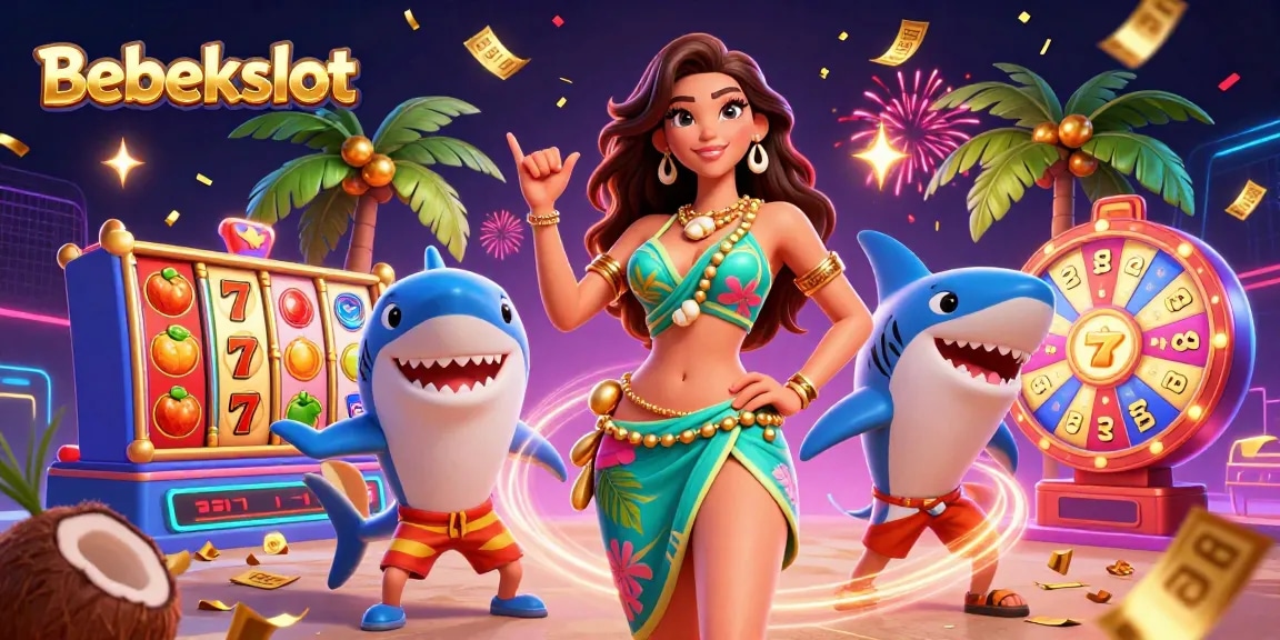 Bebekslot offers an engaging online slot experience with a vibrant 3D scene, showcasing festive gaming elements.