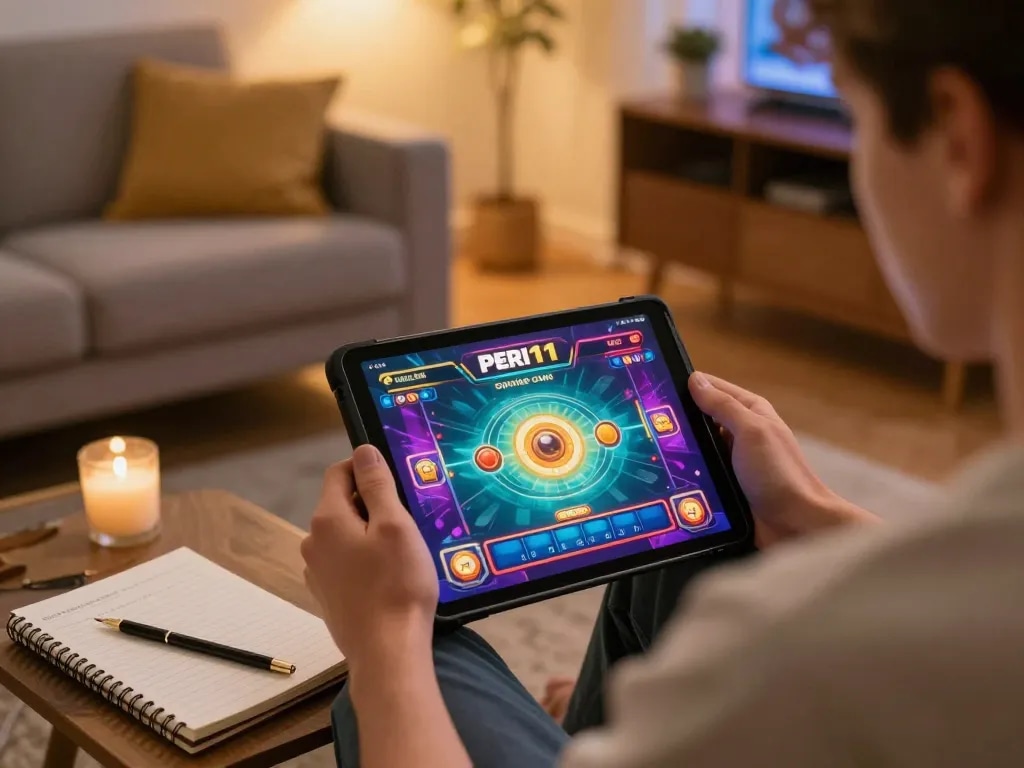 Immerse in PERI11 online gaming with a cozy home setup and engaging gameplay.