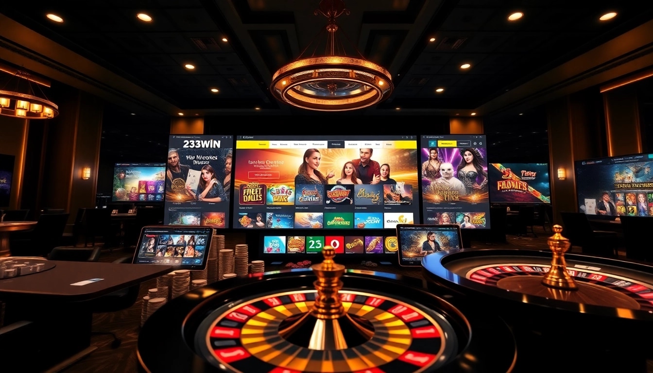 Experience the premium gaming environment at 23win, showcasing vibrant casino games.