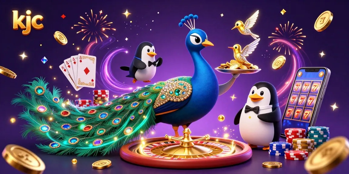 Experience thrilling gaming action at KJC with vibrant characters and dazzling casino elements.